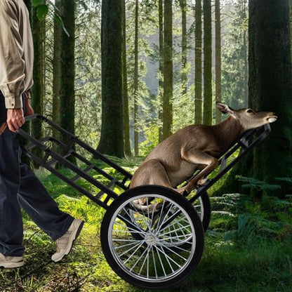 Goplus Folding Deer Cart, 550 LBS Adjustable Game Cart with 20 Inch Big Wheels, Heavy Duty Cargo Carrier, 2-in-1 Deer Hauler for Luggage, Firewood, Animal - style: 30.5" x 39.5" x 46"