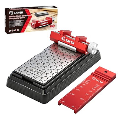 Saker Chisel Sharpening Jig, Chisel Sharpener,Wood Honing Guide - style: Red Honing Guide and Stone with ruler