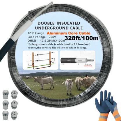 12.5 Gauge 328ft Electric Fence Double Insulated Wire - size: 100meters/328ft