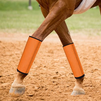 Jexine 8 Pcs Mesh Fly Boots for Horse - color: Orange