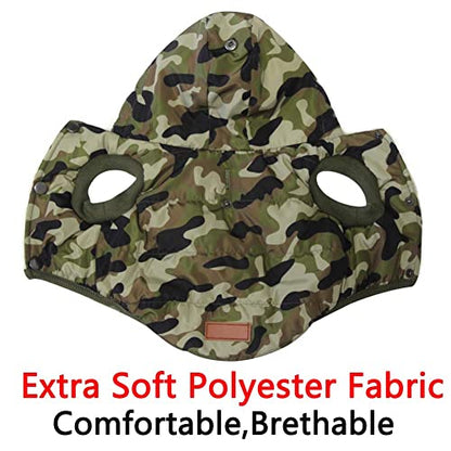 Vecomfy Warm Dog Coats with Hoodie,Winter Dog Jackets for Smaller Dogs - color: Green Camo, size: X-Small