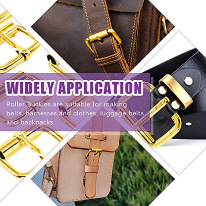 Swpeet 60Pcs 1 Inch / 25mm Heavy Duty Metal Ring Buckle Webbing Belts - color: Gold, style: Metal Roller Buckles