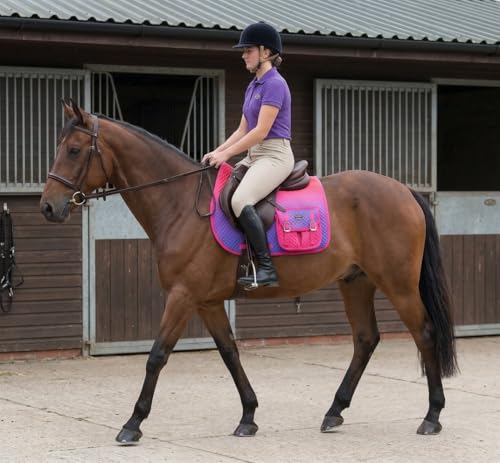 CHALLENGER Horse Quilted English All-Purpose Aussie Trail Saddle Pad Ombre Pockets 72164