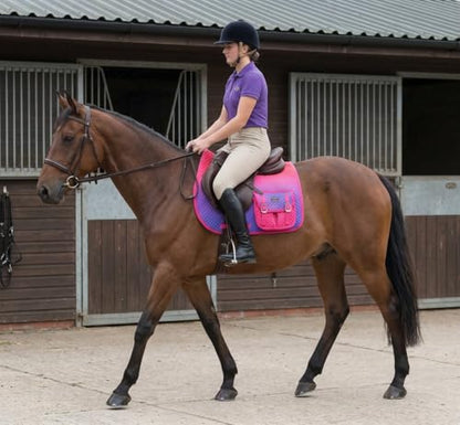 CHALLENGER Horse Quilted English All-Purpose Aussie Trail Saddle Pad Ombre Pockets 72164