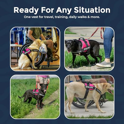 Industrial Puppy Emotional Support Vest Harness, Large 27-33 in, Pink - color: Hot Pink, size: Large, Fits Girth 27-33"