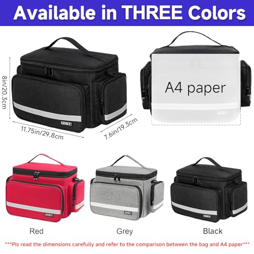 LEFOR·Z Small Medical Bag,First Aid Bag Empty,Home Health Nurse Storage,Pill Bottle Organizer Box,Emergency Medical Supplies Tote with Detachable Divider for Home,Travel(11.75 x 7.6 x 8 inch) - style: Black-small