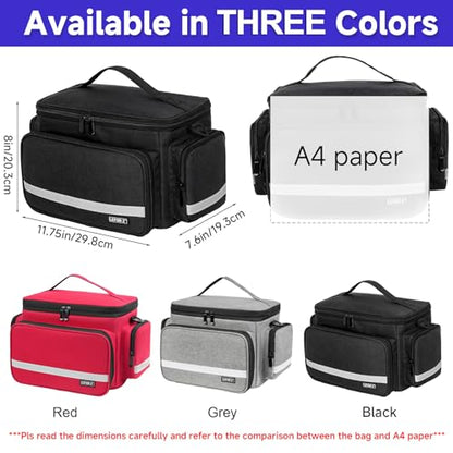 LEFOR·Z Small Medical Bag,First Aid Bag Empty,Home Health Nurse Storage,Pill Bottle Organizer Box,Emergency Medical Supplies Tote with Detachable Divider for Home,Travel(11.75 x 7.6 x 8 inch) - style: Black-small