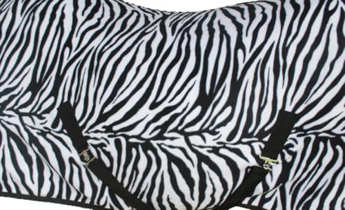 CHALLENGER Horse Polar Fleece Cooler Exercise Blanket Wicks Moisture Winter Liner 43EE05 - color: Zebra, size: 74"