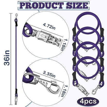 Riakrum 4 Pcs Bungee Horse Trailer Ties with Quick Release Snap,Purple - color: Purple