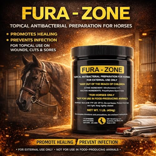 Equine Topical Care Ointment for Horses, Nitrofurazone, 1 lb | Nitrofurazone topical ointment for horses. External-use formula with easy handling for routine stable care.