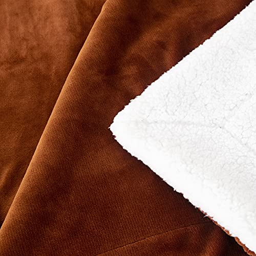 SOCHOW Sherpa Fleece Fall Throw Blanket, Caramel, 50x60 inches | Double-Sided Super Soft Luxurious Plush Blanket Throw Size - color: Caramel, size: 50"×60"