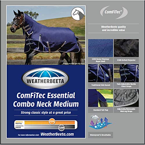 WeatherBeeta ComFiTec Essential Combo Neck Medium, Navy/Silver/Red, 48" - size: 48"