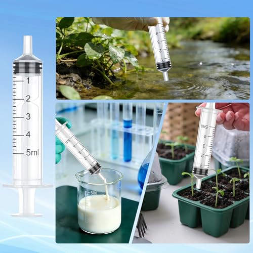 5ml Disposable Luer Slip Syringes Without Needles, 10-Pack - style: 5ml