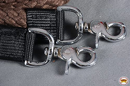 HILASON Braided Flat Cotton Roping Rein Trigger 1" X 7Ft | Horse Racing Barrel Gifts - color: Brown