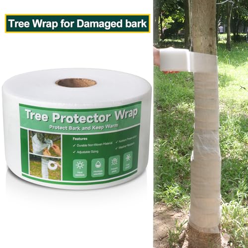 328ft Tree Wrap to Protect Bark, Tree Wrap for Damaged Bark, Tree Trunk Wrap to Keep Plants Warm and Tree Trunk Protectors from Deer and Animal, Durable and Effective, White - color: 328ft-white