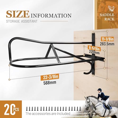 4Pcs Saddle Rack Wall Mounted 22.3 x 11.1 x 8.6 Inch for Horse - size: 4Pieces