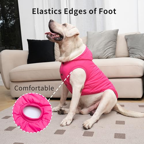 Vecomfy Warm Dog Coats with Hoodie,Winter Dog Jackets for Small Dogs - color: Pink, size: Medium