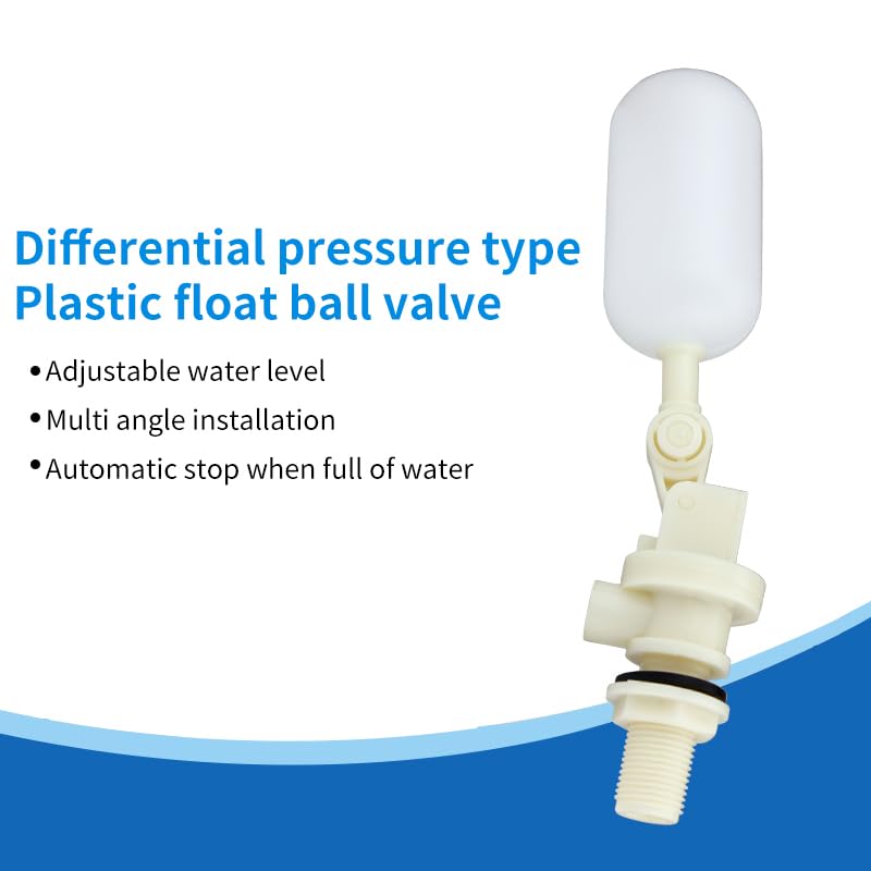 Float Ball Valve 2 Pack,1/2 Inch Water Float Valve with Adjustable Arm Filter for Livestock Water Trough,Water Tank,Pool,Pond,Fountain,Automatic Waterer Bowl Dog Horse