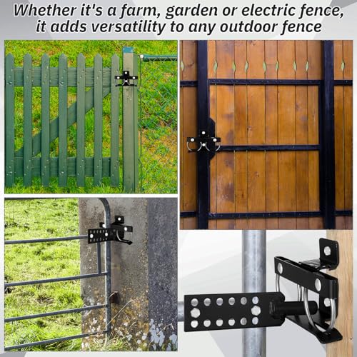 2 Way Electric Fence Gate Latch Universal Strike Bar Black Steel