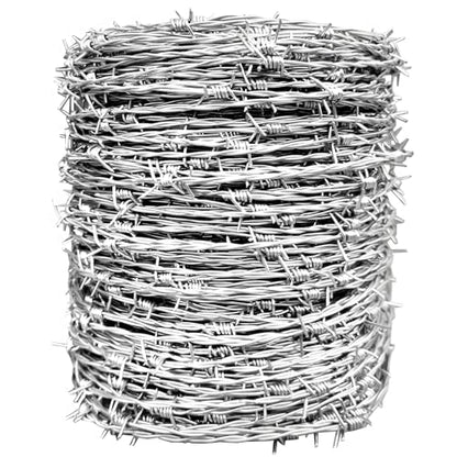 Real Barbed Wire 660FT（200M）, 4 Point Galvanized Barb Wire 18 Gauge - size: 660FT - 200M