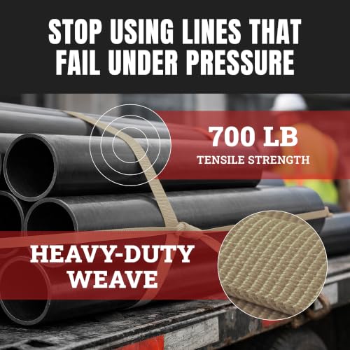 Cajun Tie Downs Pull Line — 1/4 Inch, 700 lb, Flat Polyester Pulling Tape, Conduit Wire Pulling, Made in USA, Beige, 3000 ft - color: Beige, size: 1/4 Inch x 3000 Feet (700 lb)