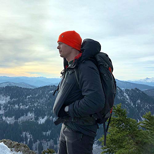 100% Merino Wool Cuff Beanie - Mens & Womens Warm Winter Hat - Watch Cap - Toque - Novelty Beanie - One Size Fits Most - color: Blaze Orange