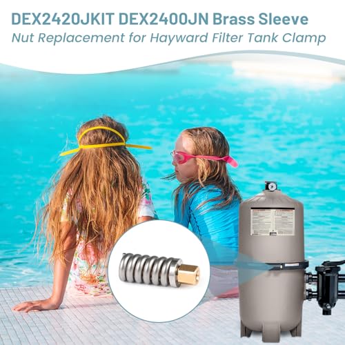 DEX2420JKIT DEX2400JN Brass Sleeve Nut Assembly Replacement PartsforHayward | Replacement for Hayward Filter Tank Clamp, Filter Housing Replacement Parts with Spring & Metal Washers