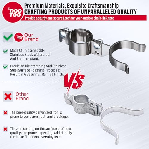 Stainless Steel 1-7/8" x 2-3/8" Chain Link Gate Latch （Fit 1-7/8" Gate Frame）, Heavy Duty Chain Link Fence Gate Fork Latch with Hole for Padlock 1Pack - color: 1-7/8"x2-3/8"