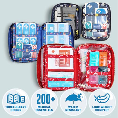 EVERLIT Care Rescue Pack | Family-Friendly First Aid Kit for Kids with 200 Pcs Medical Supplies | Travel-Friendly Compact Storage Bag for Home, Car, Travel, Camping, Adventure (Rainbow) - color: Rainbow