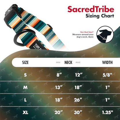 Tuff Pupper Premium Adjustable Dog Collar for Medium Boy & Girl Dogs, Stylish Pattern Collars Designed in USA, Quick Release Buckle, SacredTribe Print, Medium (1 Inch Wide x 13-18 Inch Neck) - color: SacredTribe, size: Medium