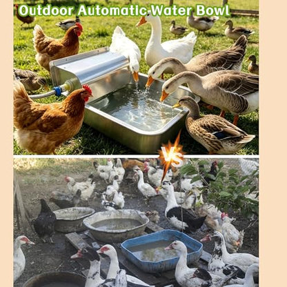 Stainless Steel Automatic Dog Water Dispenser,Adjustable Float Valve - size: Large - Adjustable Water Level
