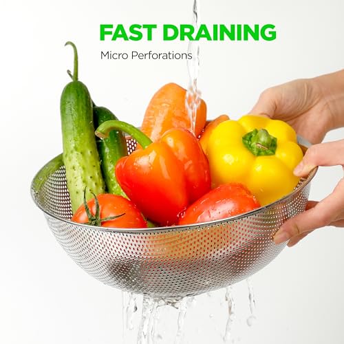 Stainless Steel Colander Set of 4, 3.5-9.5 Qt - size: 3.5+5.5+7.5+9.5QT Colander