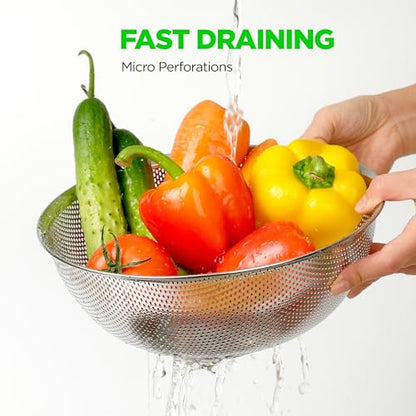 Stainless Steel Colander Set of 4, 3.5-9.5 Qt - size: 3.5+5.5+7.5+9.5QT Colander