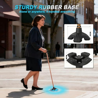 Collapsible Cane for Women,‌1.36 lb,15.75" Folded,Under 5'9",Orange - color: Basic Orange Cane(30.31-37.40in)