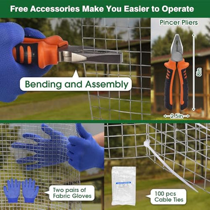 HOPERAN Hardware Cloth 1/2 Inch 48 x 50 ft, 19 Gauge Chicken Wire Fencing | Hot Dipped Galvanized After Welding, Rust resistant, Heavy-duty, for Garden Fencing Gopher Wire Rabbit Cage Poultry Netting - size: 1/2inch 48in*50ft