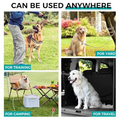 Heavy Duty Dog Chain for Yard, 10 FT Galvanized Chain Leash, 3 mm - size: 0.12 in x 10 ft