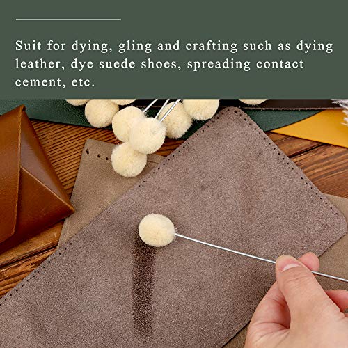BUTUZE 75 Pcs Wool Daubers Ball Brush, Ball Brush Leather Dye Tool - size: 75 Pcs