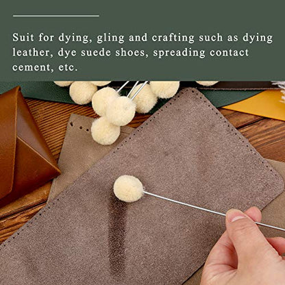 BUTUZE 75 Pcs Wool Daubers Ball Brush, Ball Brush Leather Dye Tool - size: 75 Pcs