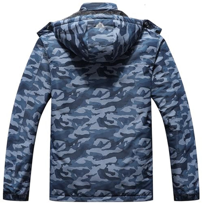 Men's Mountain Winter Coat - color: Dark Blue Camo, size: XX-Large
