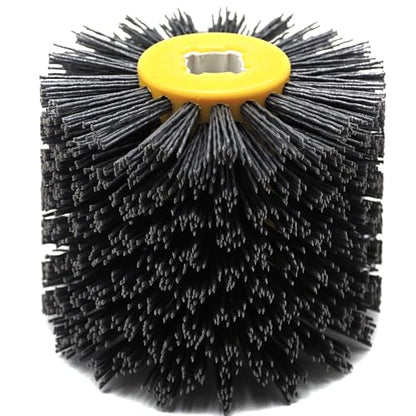 SIGNI New Abrasive Wire Drawing Wheel Drum Burnishing Polishing Brush for Wooden Furniture Floor Polishing 120X100mm 180 Grit 1pack - size: 180 Grit, Black