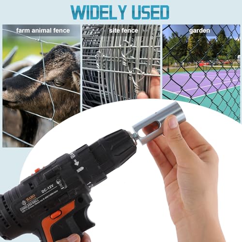 EZ Twist Ties Tool Compatible with 9 Gauge Drill Chuck,Wire Easy Twist Tool,Twisted Fence Tool for Fixing Chain Link Fence and Loop Fences