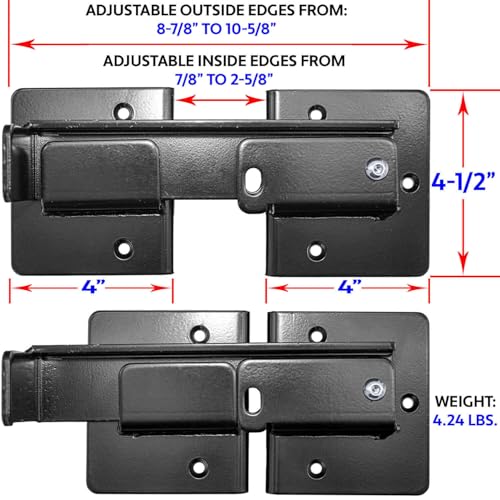 Double Gate Flip Sentry Gate Latch-Flip Latch. Padlocked for Added Security Powder Coated Black & Has Hardware - CASE Qty 6 - size: FLIP / DUMPSTER, style: CASE
