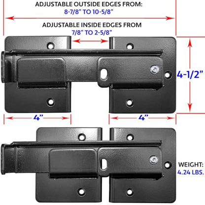 Double Gate Flip Sentry Gate Latch-Flip Latch. Padlocked for Added Security Powder Coated Black & Has Hardware - CASE Qty 6 - size: FLIP / DUMPSTER, style: CASE
