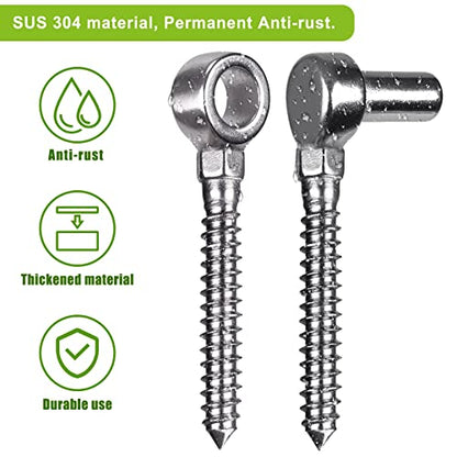 Insaga Cast 304 Stainless Steel Heavy Duty Gate Hinges, 2Pack Gate Hinges Heavy Duty, M12 Hook and Eye Hinges, Partial Thread Gate Bolt Hook, Wood Gate Hinge for Farm, Fence Gates - color: M12 Hook and Eye Hinge-2Pair