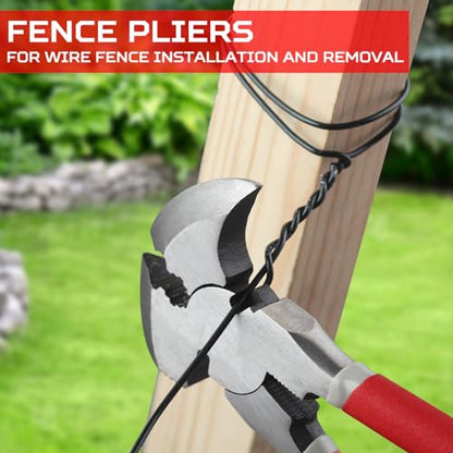SPEEDWOX Multi Tool 9.5-Inch Fencing Pliers With Hammer Fence Cutter Nail Puller Wire Cutting Hammer Head Pliers - style: 9.5" Fence Pliers