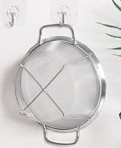 AJIODA Stainless Steel Mesh Colander Strainer Basket, 4 Quart Fine Mesh Net Colander with Heavy Duty Handles & Wide Rim & Resting Feet for Strain, Drain, Rinse, Fry, Steam or Cook Vegetables & Pasta - size: 4 Quart