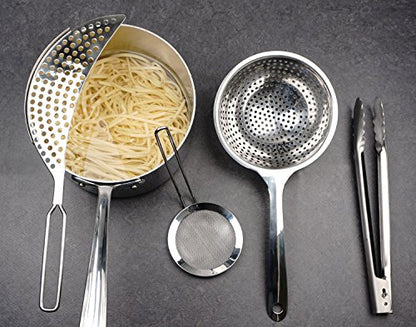 RSVP International Endurance Collection Pierced Crescent Pot Strainer, 14x75x2x75", 18/8 Stainless Steel - size: 14.75x2.75"