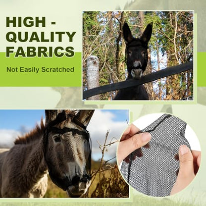 1 Pcs Small Donkey Fly Mask with Ear Protection, Black - size: Small Donkey
