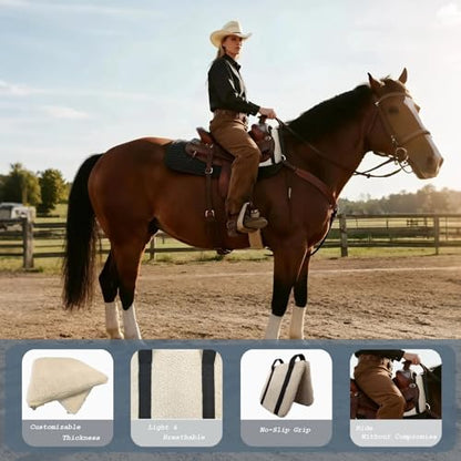 Western Felt Wider Wither Pad - color: Cream, size: Medium