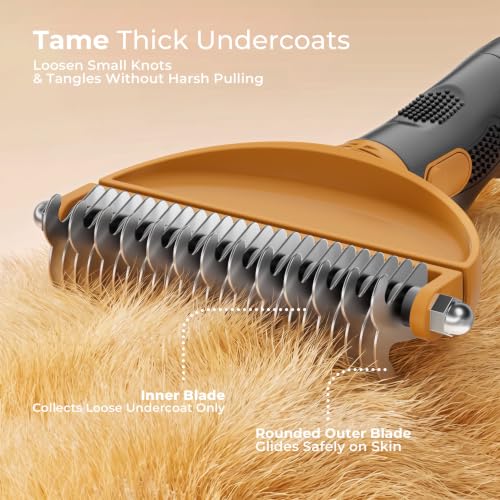 Deshedding Dog Brush Grooming Kit for Dogs & Cats, All Coat Types